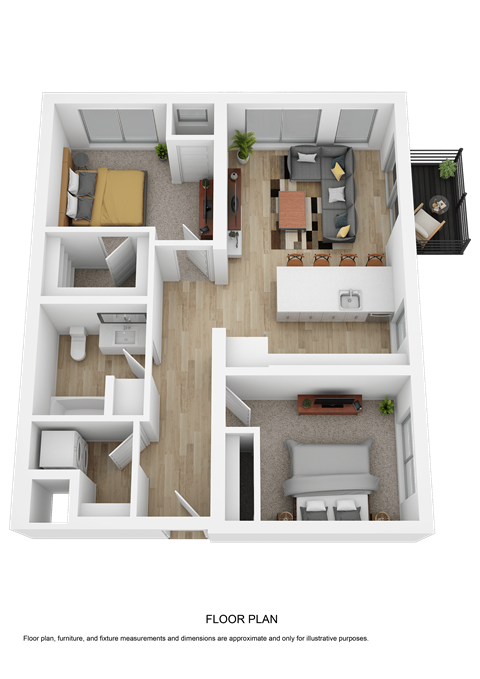 a floor plan of a house with a bedroom and a living room